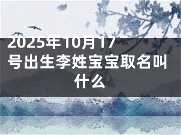 2025年10月17号出生李姓宝宝取名叫什么