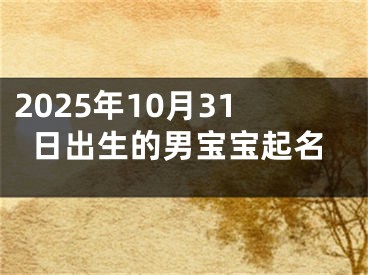 2025年10月31日出生的男宝宝起名