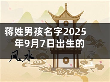 蒋姓男孩名字2025年9月7日出生的