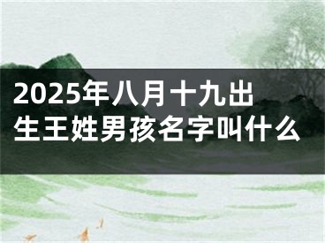 2025年八月十九出生王姓男孩名字叫什么