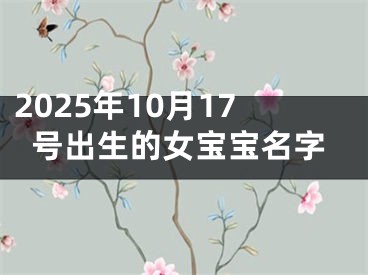 2025年10月17号出生的女宝宝名字