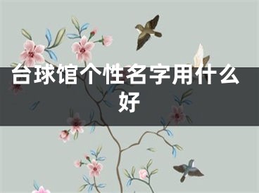 台球馆个性名字用什么好