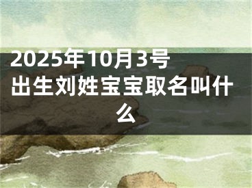 2025年10月3号出生刘姓宝宝取名叫什么