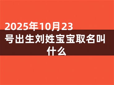 2025年10月23号出生刘姓宝宝取名叫什么
