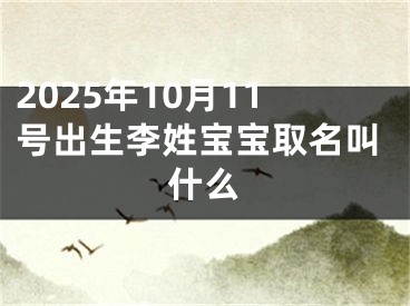2025年10月11号出生李姓宝宝取名叫什么