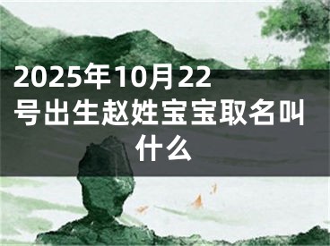 2025年10月22号出生赵姓宝宝取名叫什么