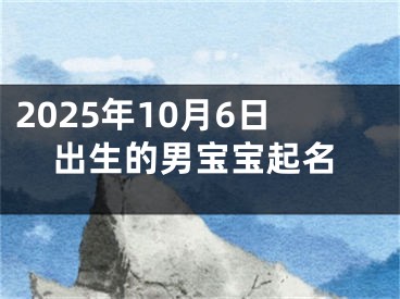 2025年10月6日出生的男宝宝起名