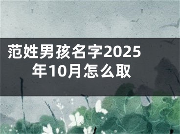范姓男孩名字2025年10月怎么取