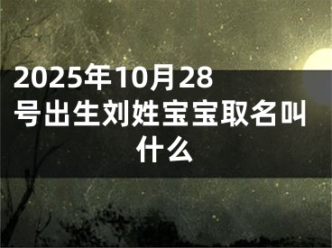 2025年10月28号出生刘姓宝宝取名叫什么