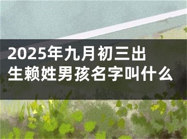 2025年九月初三出生赖姓男孩名字叫什么