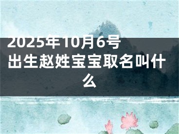 2025年10月6号出生赵姓宝宝取名叫什么