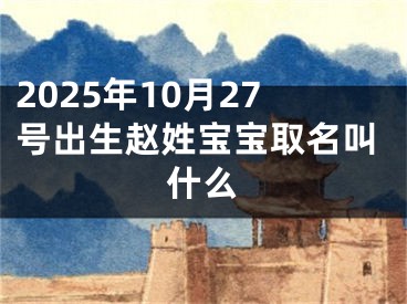 2025年10月27号出生赵姓宝宝取名叫什么