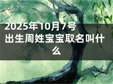 2025年10月7号出生周姓宝宝取名叫什么