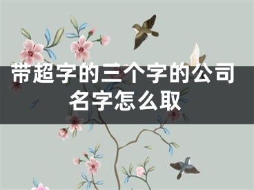 带超字的三个字的公司名字怎么取