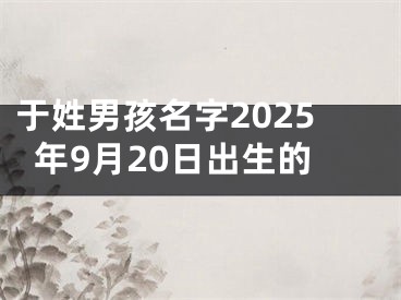 于姓男孩名字2025年9月20日出生的