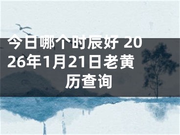 今日哪个时辰好 2026年1月21日老黄历查询