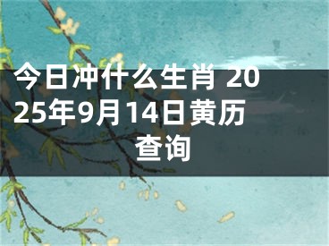 今日冲什么生肖 2025年9月14日黄历查询