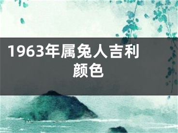 1963年属兔人吉利颜色