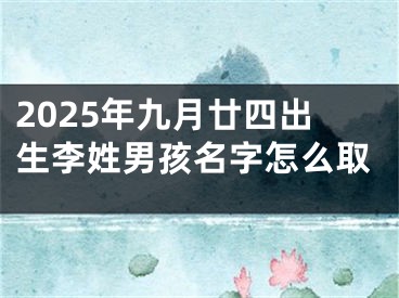 2025年九月廿四出生李姓男孩名字怎么取
