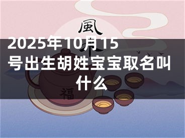 2025年10月15号出生胡姓宝宝取名叫什么