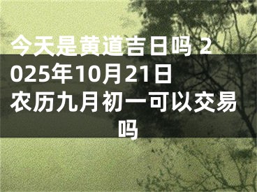 今天是黄道吉日吗 2025年10月21日农历九月初一可以交易吗