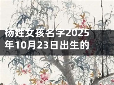 杨姓女孩名字2025年10月23日出生的