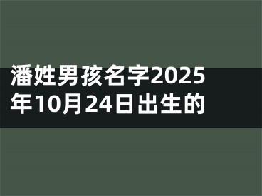 潘姓男孩名字2025年10月24日出生的