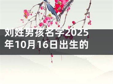 刘姓男孩名字2025年10月16日出生的