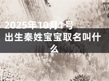 2025年10月1号出生秦姓宝宝取名叫什么