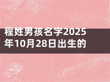 程姓男孩名字2025年10月28日出生的