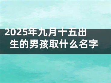 2025年九月十五出生的男孩取什么名字