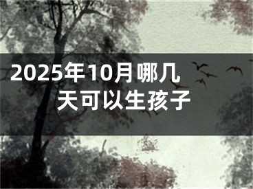 2025年10月哪几天可以生孩子