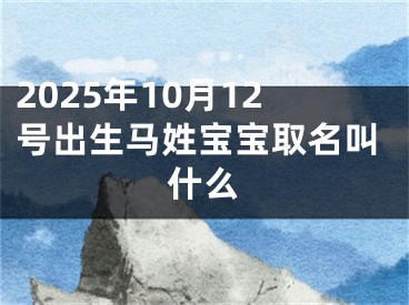 2025年10月12号出生马姓宝宝取名叫什么