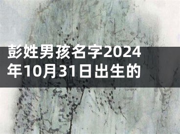 彭姓男孩名字2024年10月31日出生的