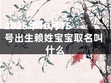 2025年10月15号出生赖姓宝宝取名叫什么