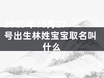 2025年10月27号出生林姓宝宝取名叫什么