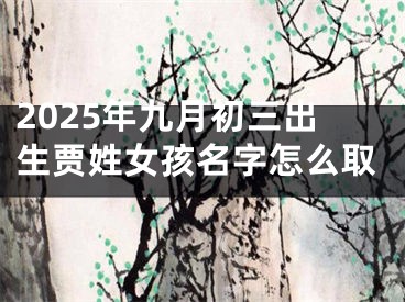2025年九月初三出生贾姓女孩名字怎么取