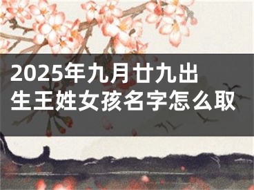 2025年九月廿九出生王姓女孩名字怎么取