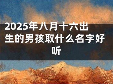 2025年八月十六出生的男孩取什么名字好听