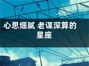 心思细腻 老谋深算的星座