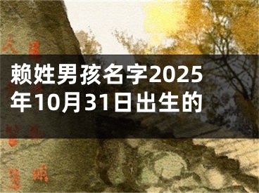 赖姓男孩名字2025年10月31日出生的