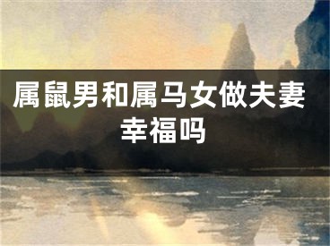 属鼠男和属马女做夫妻幸福吗