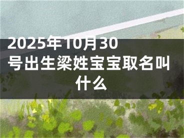 2025年10月30号出生梁姓宝宝取名叫什么
