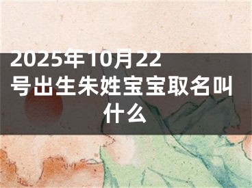 2025年10月22号出生朱姓宝宝取名叫什么