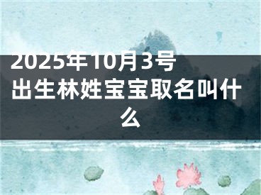 2025年10月3号出生林姓宝宝取名叫什么