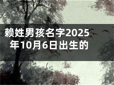 赖姓男孩名字2025年10月6日出生的