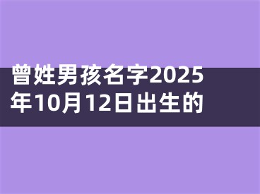 曾姓男孩名字2025年10月12日出生的