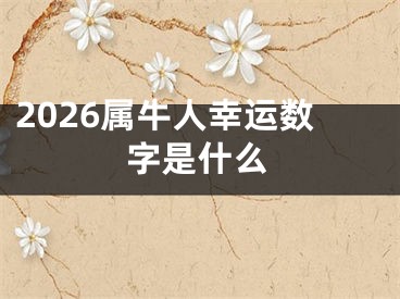 2026属牛人幸运数字是什么