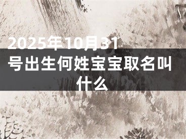 2025年10月31号出生何姓宝宝取名叫什么