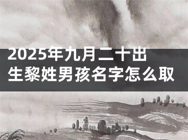 2025年九月二十出生黎姓男孩名字怎么取